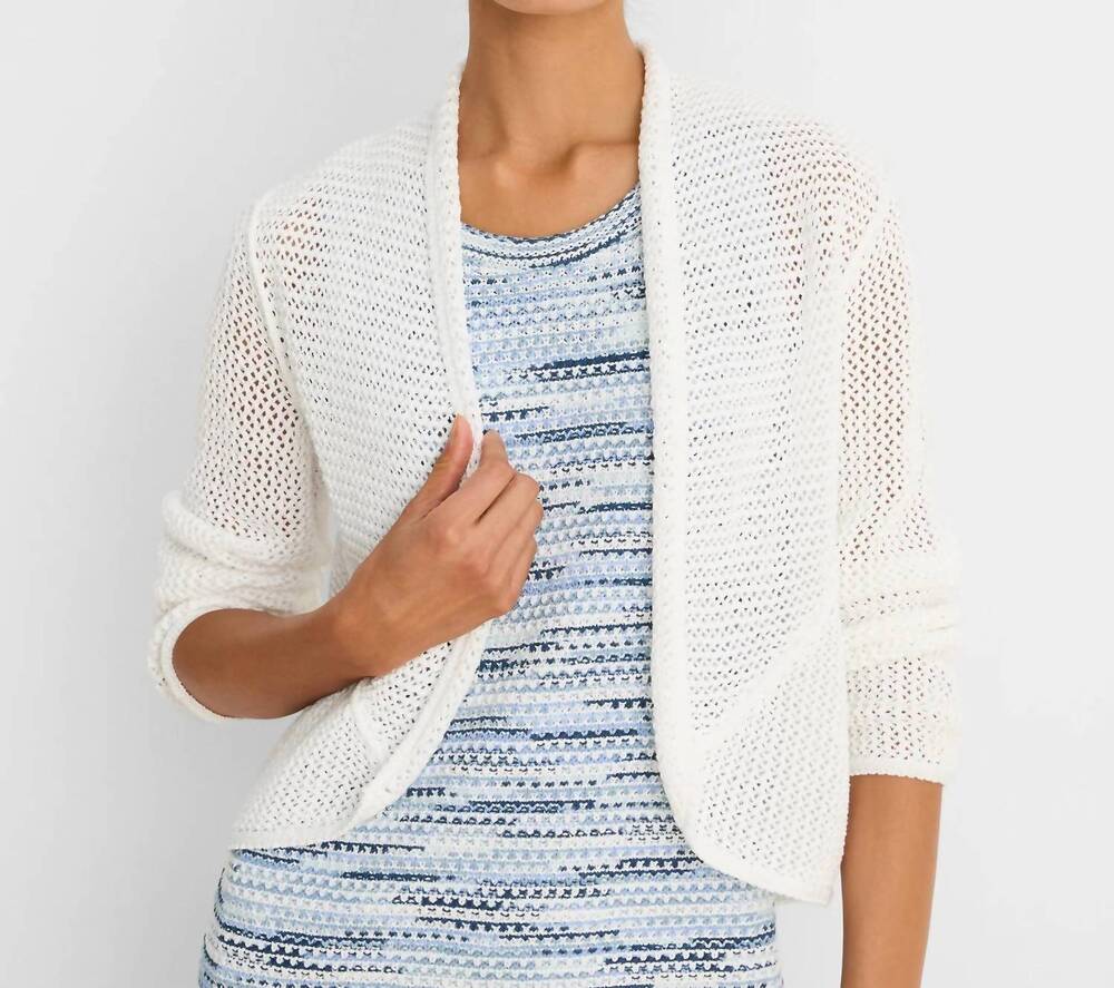 NEW NIC + ZOE mesh cocoon cardigan in paper white